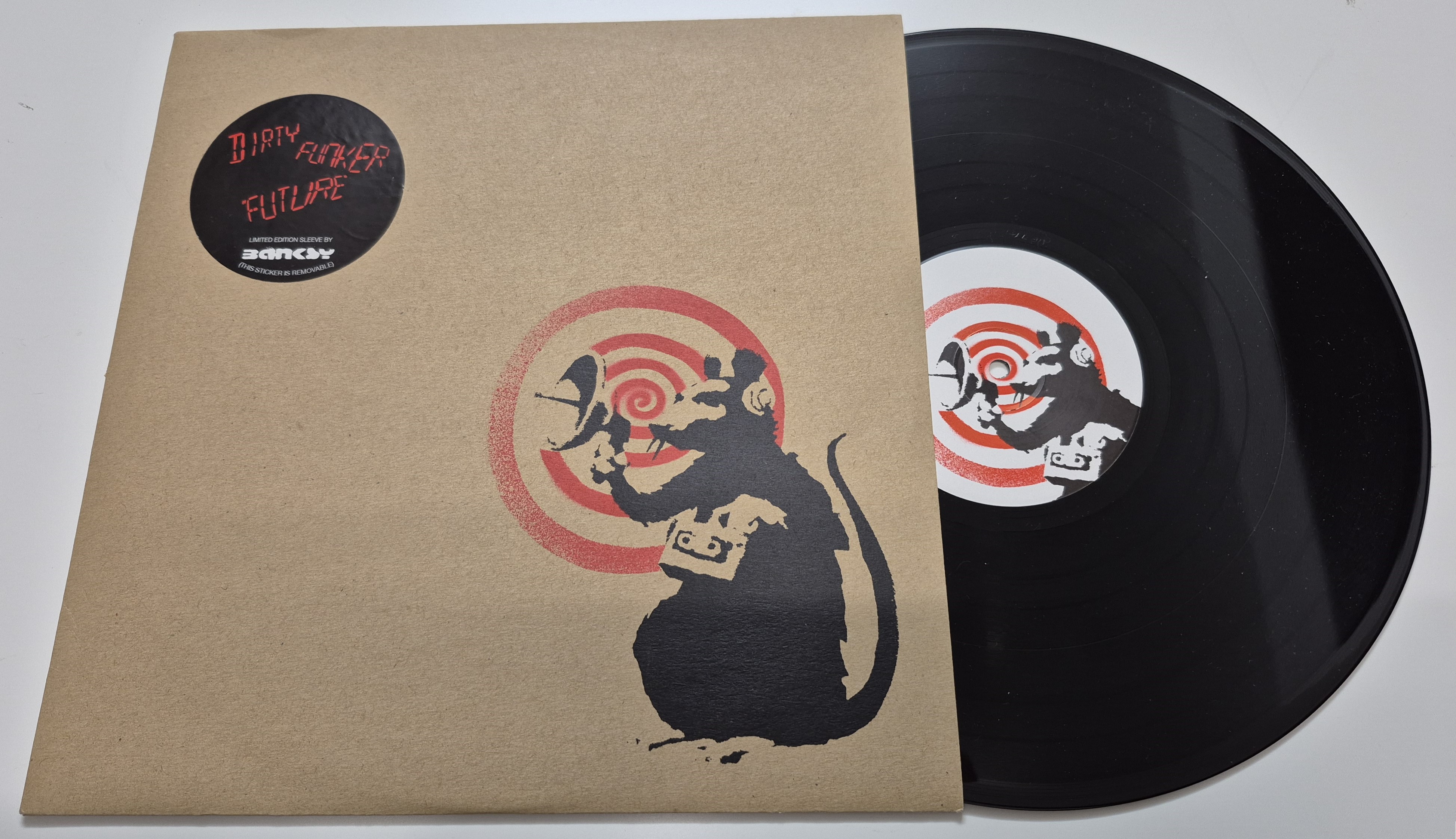 Schallplatte "Dirty Funkers - Future" mit Cover (braun) und Radar Rat
