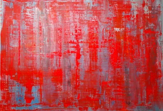 o.T. (rot-silber-blau)