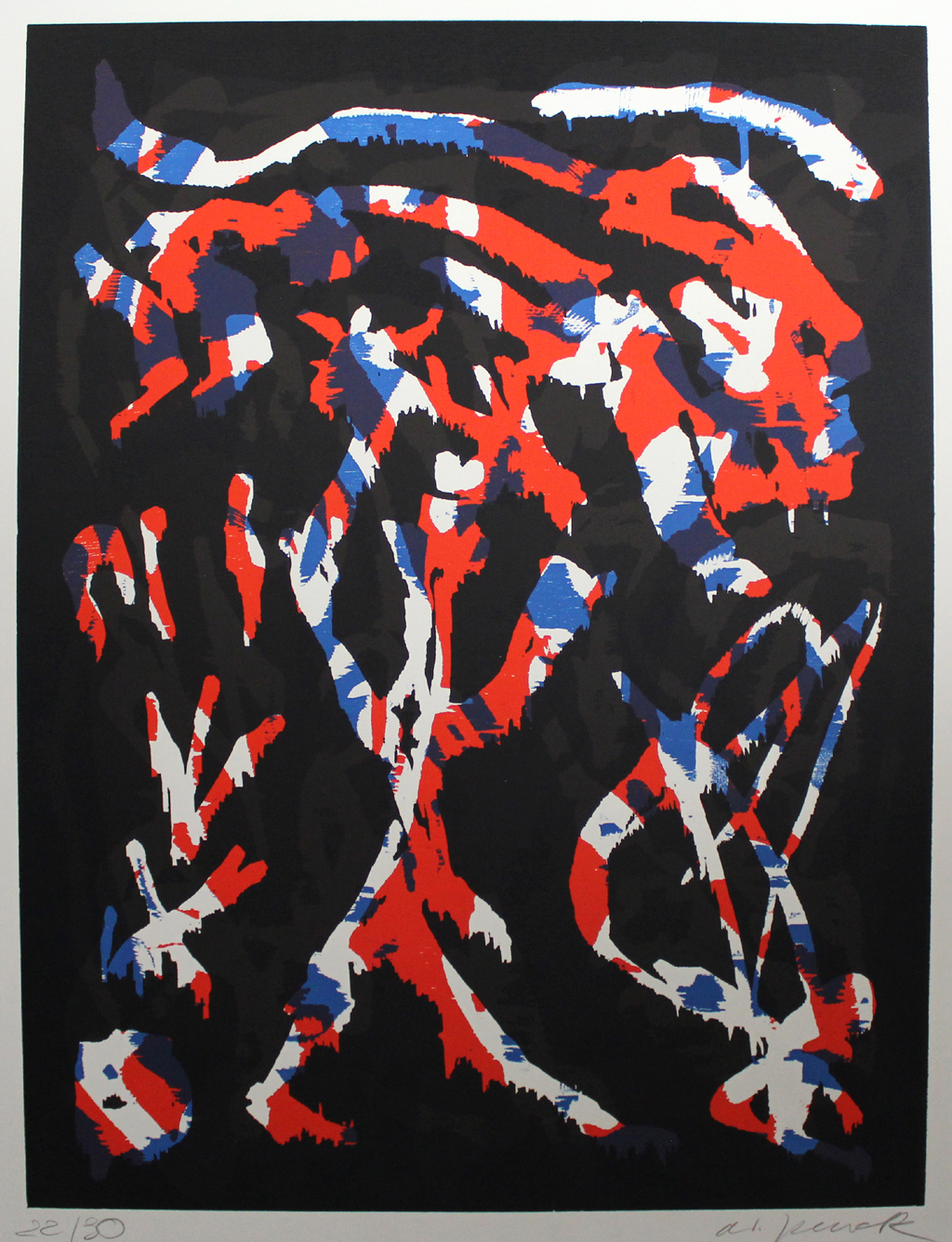 o.T. (blau-weiß-rot-schwarz)