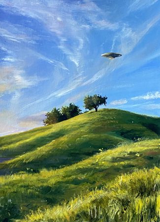 Ufo on the grassy Hills I,  25,2 x 18 cm